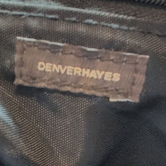 Denver Hayes Crossbody Purse in a Black Leather Geographic with adjustable Strap - Picture 6 of 6